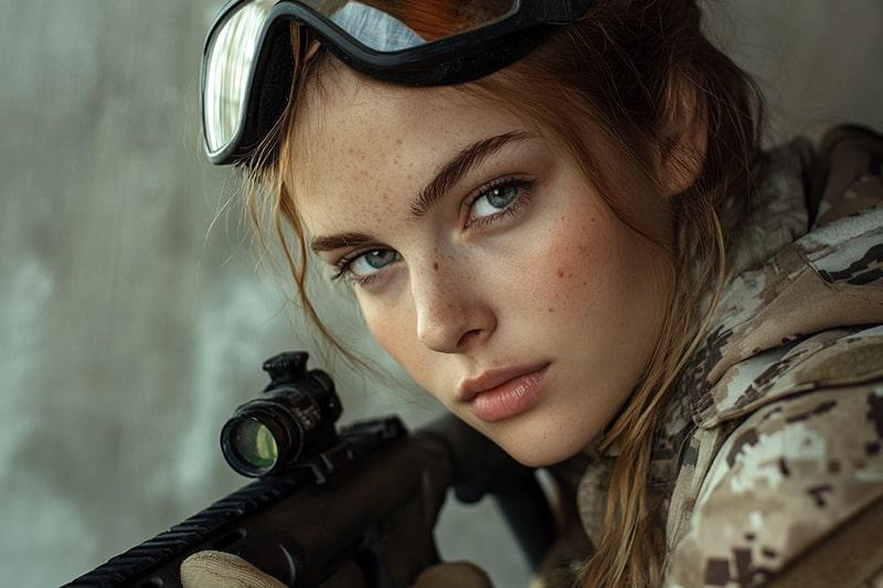 красивая женщина в военной форме