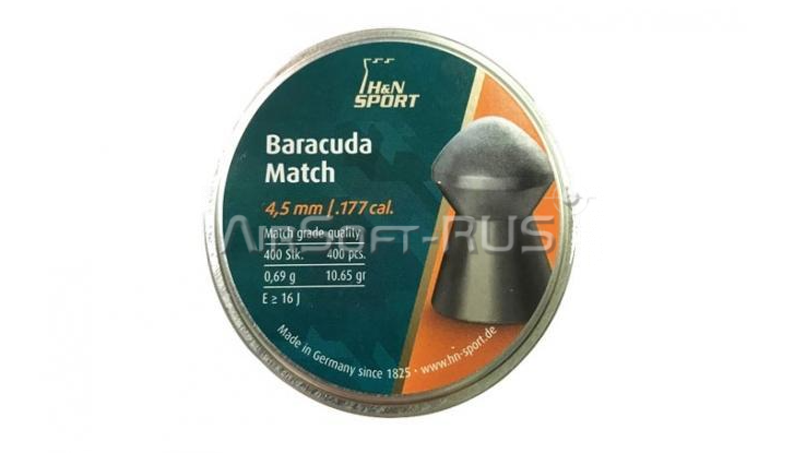 Пули пневматические H&N Baracuda Match 4,51 мм 0,69 гр 400 шт (AG-PB451)