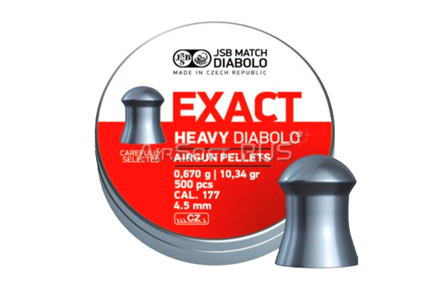 Пули пневматические JSB EXACT Heavy Diabolo 4,5 мм 0,67 гр 500 шт (AG-JSBEH067)