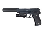 Пистолет  Galaxy Sig Sauer 226 с глушителем и ЛЦУ spring (G.26A)