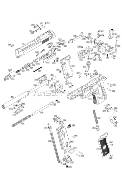 Винт фиксации щечки рукояти WE Beretta M92 Gen.2 Full Auto GGBB (GP301-V2-88)