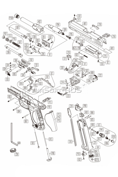 Корпус УСМ KWC Smith&Wesson M&P 9 CO2 GBB (KCB-48AHN-Z01)
