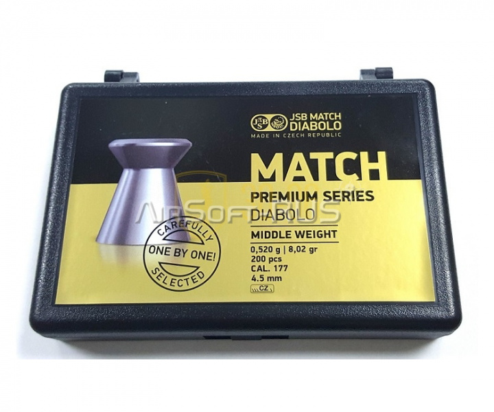Пули пневматические JSB Match Premium Middle 4.5 мм 0,52 гр 200 шт (AG-JSBMPM052)