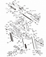 Правая щечка рукоятки KWC Colt 1911 Kimber Warrior CO2 GBB (KCB-77AHN-P19)