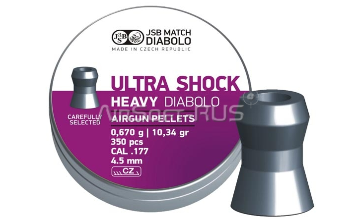 Пули пневматические JSB Ultra Shock Heavy 4,52 мм 0,67 гр 350 шт (AG-JSBUSH67)