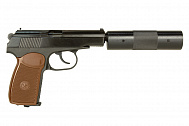 Пневматический пистолет Baikal МР 654К-22 с фальшглушителем 4 5 мм GNBB (AG-84187)