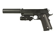 Пистолет  Galaxy Colt 1911PD spring с глушителем (G.25A)