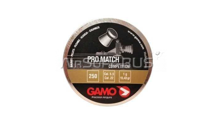 Пули пневматические GAMO Pro Match 5,5 мм 1,0 гр 250 шт (AG-6321825)